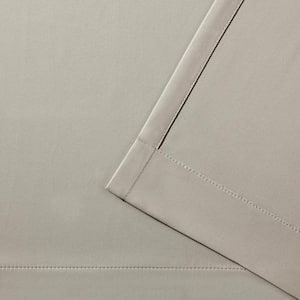 Sateen Linen Solid Woven Room Darkening Grommet Top Curtain, 52 in. W x 96 in. L (Set of 2)