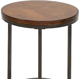 Valerie 18 in. Chestnut/Industrial Rectangle Particle Board End Table
