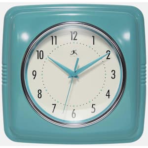 9.25 in. Retro Square Turquoise Resin Wall Clock