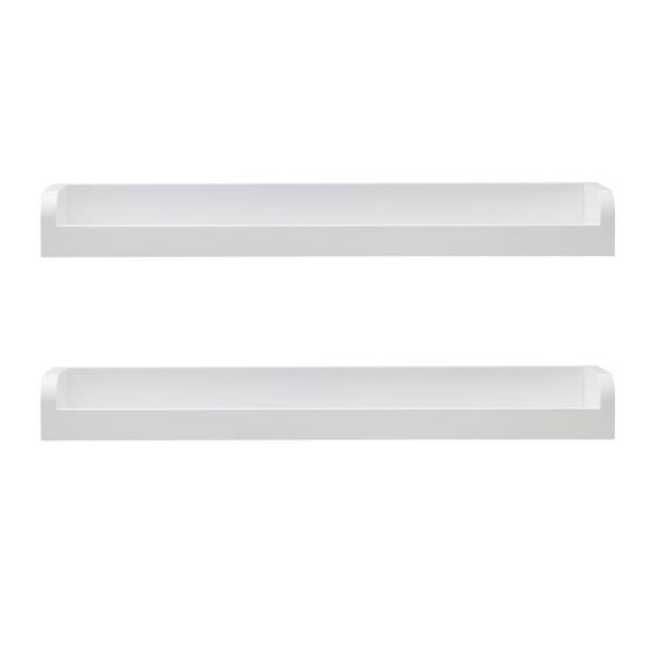 Melannco 4in. W x 18in. D L x 2in. HWhite MDF/Wood Floating Arc