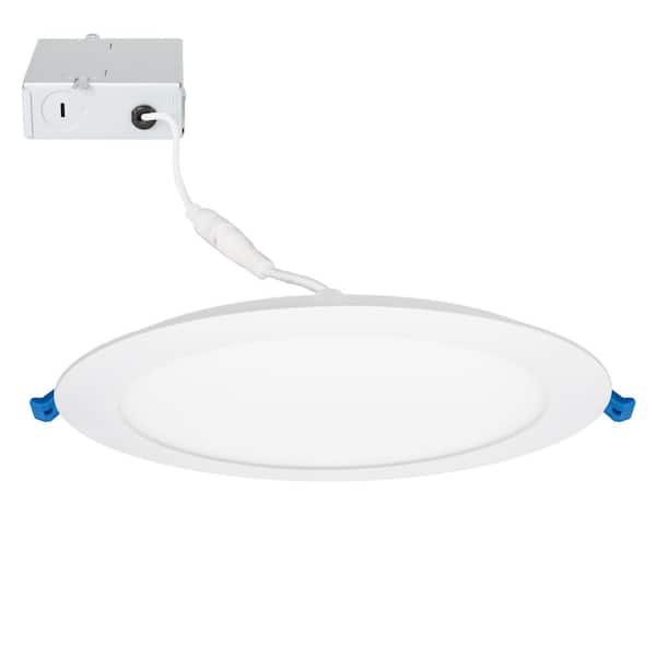 Maxxima 8 in. 5000K Daylight New Construction IC Rated Canless Slim Recess Integrated LED Kit