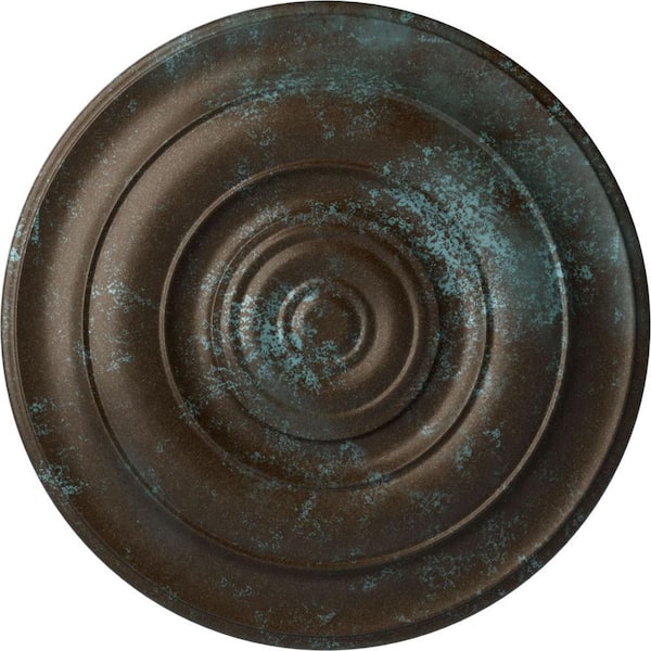 Ekena Millwork 18" x 1-1/2" Niobe Urethane Ceiling Medallion (Fits Canopies upto 8-5/8"), Bronze Blue Patina
