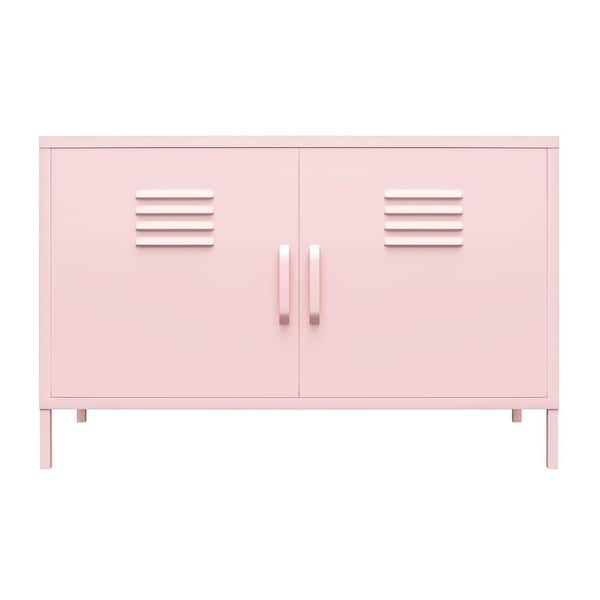 Novogratz Cache Bashful Pink 2-Door Metal Locker Accent Cabinet ...