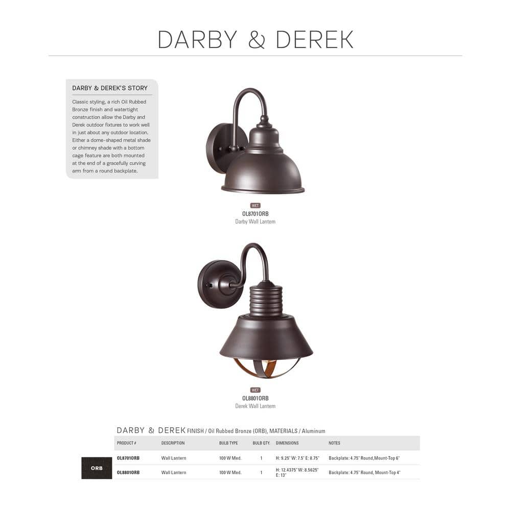 Oil Rubbed Bronze Outdoor Wall Sconce with Dome Shade