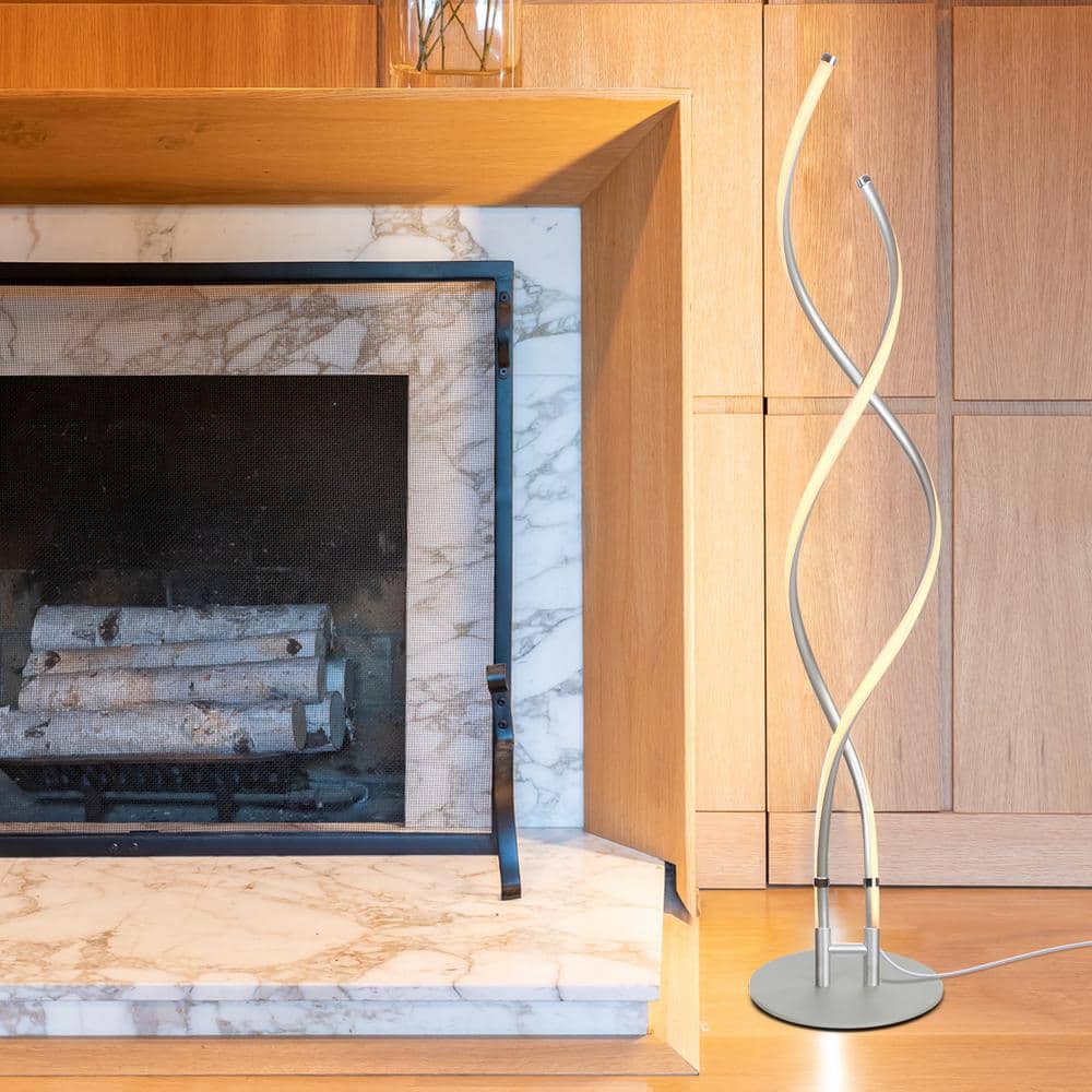 Embrace 60" Matte Nickel Industrial LED Floor Lamp