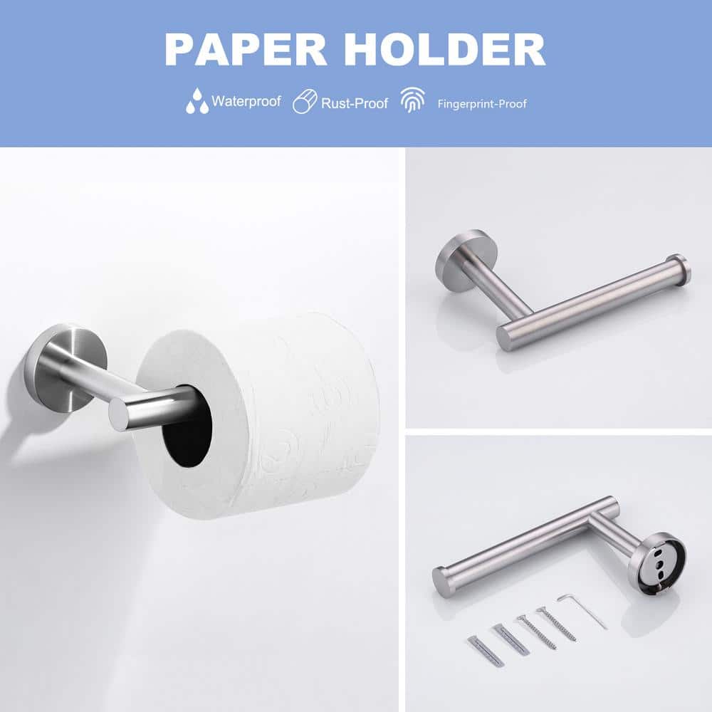 Brushed Nickel 3-Piece Stainless Steel Bathroom Hardware Set
