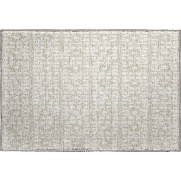 Addison Rugs Mayfield Premium Machine Washable Abstract AMF963 Beige 1 ft. 8 in. x 2 ft. 6 in. Area Rug