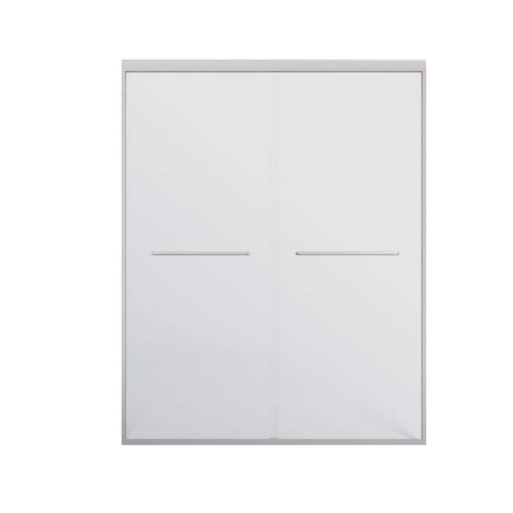 56 in.-60 in. W x 72 in. H Semi-Frameless Double Sliding Shower Door in Brushed Nickel with Tempered Glass price history on PriceWatchPro
