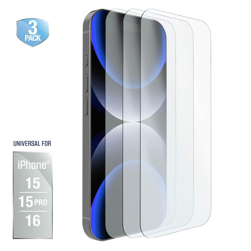 Tzumi PROGLASS iPhone 15/ 16/ 15 Pro 3pk 30748HD - The Home Depot