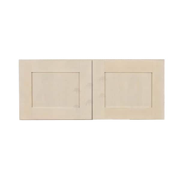 LIFEART CABINETRY Lancaster Shaker Assembled 36x18x24 in. Wall Cabinet with 2 Doors no Shelf in Stone Wash