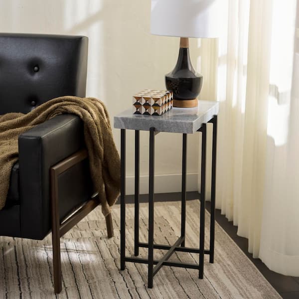 Aloha 18 in. Gray Marble End Table