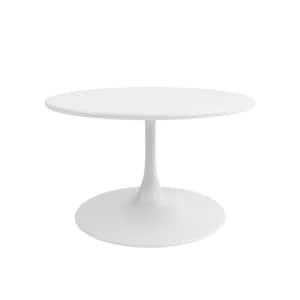 Kurv Bistro 31.5 in. White Round Metal Coffee Table