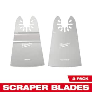 2 in. Stainless Steel Universal Fit Rigid/Flex Scraper Multi-Tool Oscillating Blade Kit (2-Piece)