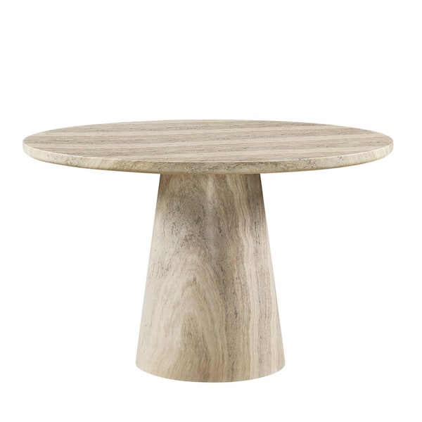 Sagestone 48 in. L x 48 in. D Cinnamon Concrete Round Dining Table for Indoor/Outdoor Use (Seats 4)
