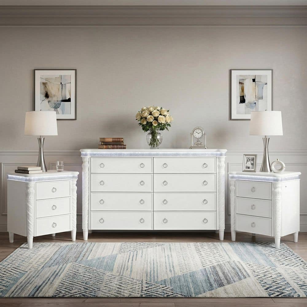 white dresser nightstand FOTOSOK Dresser, for Bedroom, Small Dresser Chest of Drawers these pieces invite a sense of calm organization and understated luxury into your home Bronte Nightstand in Weathered White