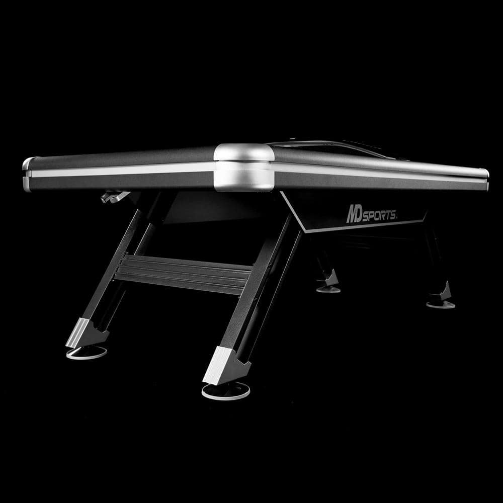 Titan 7.5' Black and Silver Air Hockey Table with Digital Scoreboard