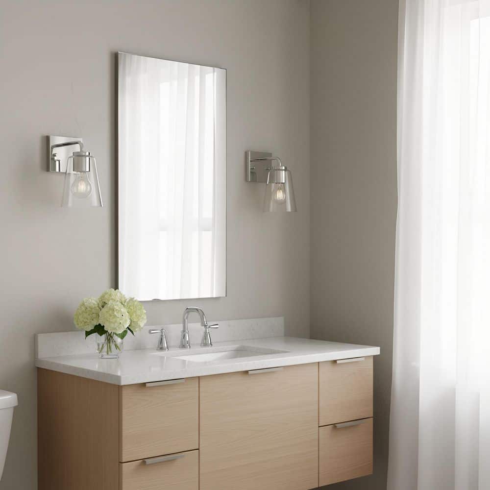 Miles 4.5 in. W x 8 in. H 1-Light Chrome Dimmable Wall Sconce with No Bulb Included price history on PriceWatchPro