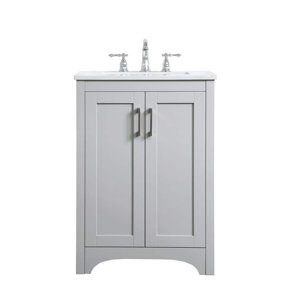 Timeless Home 24 in. W x 19 in. D x 34 in. H Single Bathroom Vanity in Grey