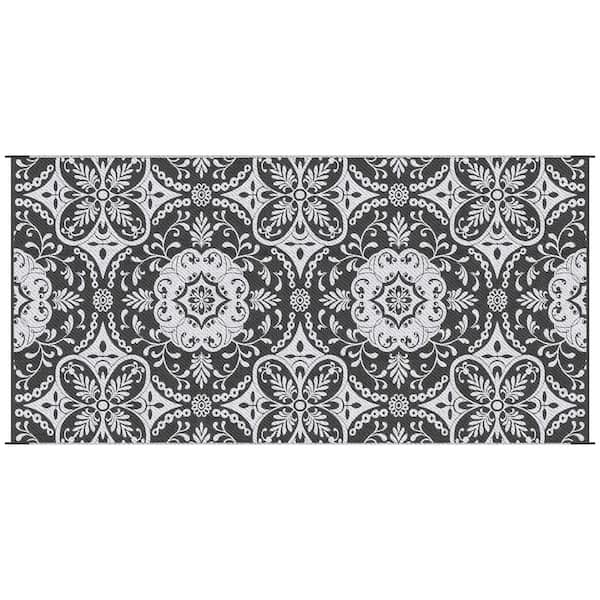 Siavonce 215.75 in. x 107.8 in. Reversible Outdoor Rug, Waterproof Plastic Straw Floor Mat, RV Camping Carpet with Carry Bag