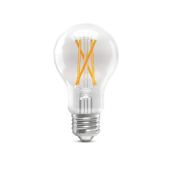 60-Watt Equivalent A19 Dimmable Clear Glass Filament LED Light Bulb Soft White (4-Pack)