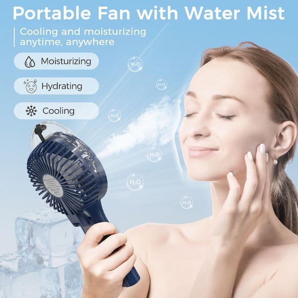 Justincity Portable Handheld Misting Fan 3000mAh Foldable Mini