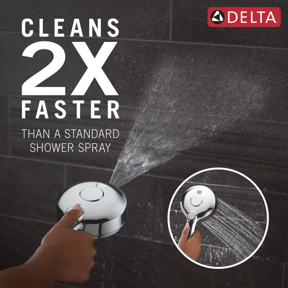 Chrome Dual Shower Head with Handheld and Rain Settings
