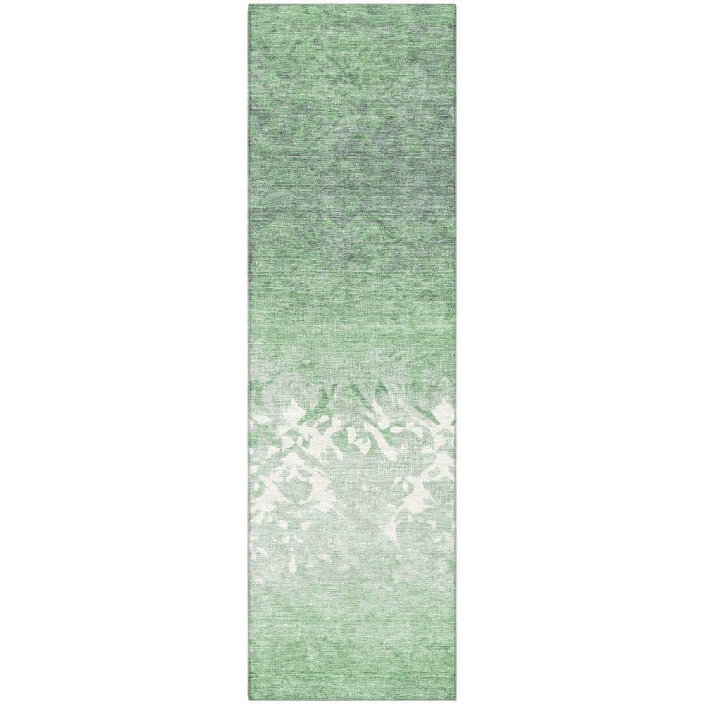 Mayfield Premium Machine Washable Abstract AMF1959 Green 2 ft. x 7 ft. Runner Rug price history on PriceWatchPro