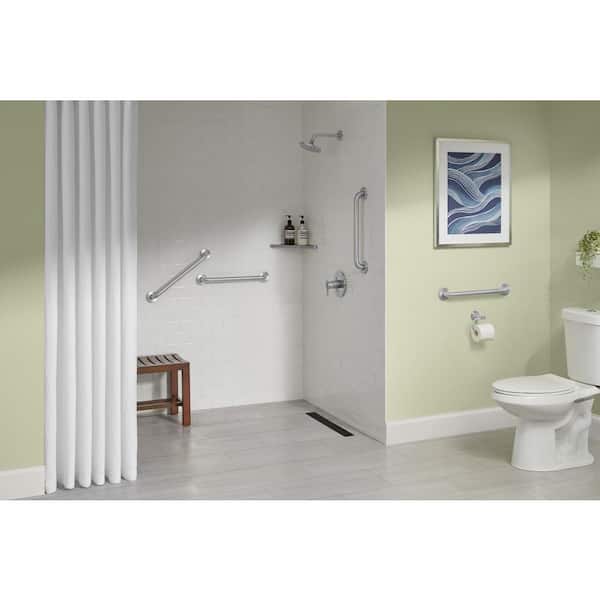 18 in. Grab Bar Combo in Brushed Stainless Steel (6-Pack)