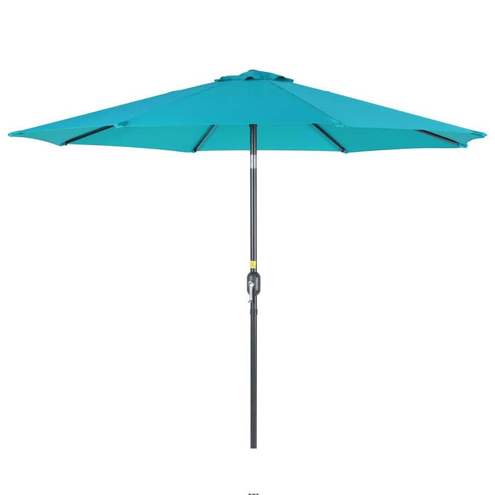9 ft. Outdoor LED Deck Market Umbrella, Outside Table Umbrellas with Non-Fading Polyester Patio Umbrella in Lake Blue price history on PriceWatchPro
