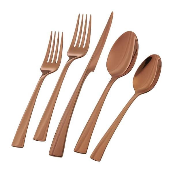 Bellasera Rose Gold 20-Piece 18/10 Stainless Steel Flatware Set