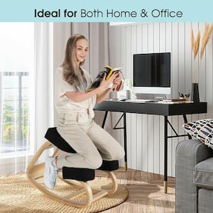Ergonomic Kneeling Chair Rocking Stool Upright Posture Office Furniture Black