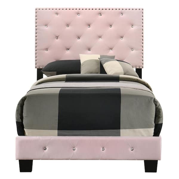 AndMakers Suffolk Pink Twin Panel Bed
