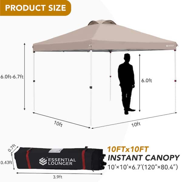 Cesicia 6.7 ft. x 10 ft. Brown Outdoor Pop-Up Canopy Tent