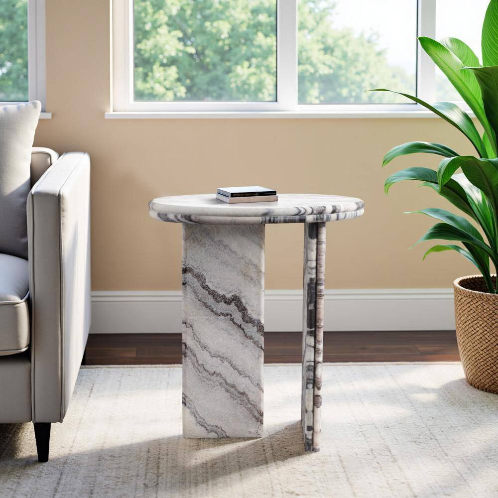 20 in. Ivory Oval Stone Granite Modern Design End Table price history on PriceWatchPro