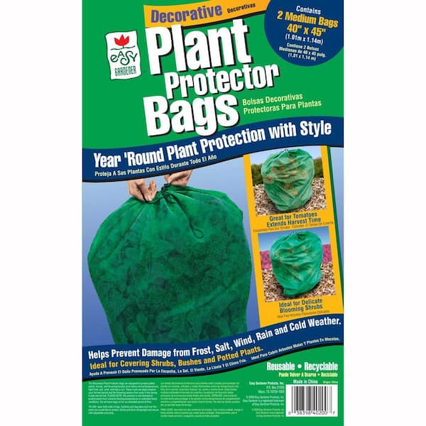 Easy Gardener 40 in. x 45 in. Plant Frost Protection Bag Green (2-Pack)