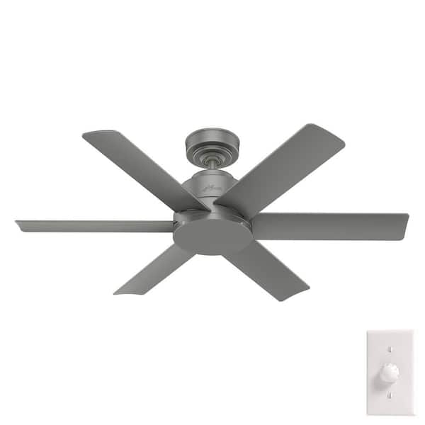 Hunter Kennicott 44 in. Indoor/Outdoor Matte Silver Ceiling Fan with Wall Control For Patios or Bedrooms