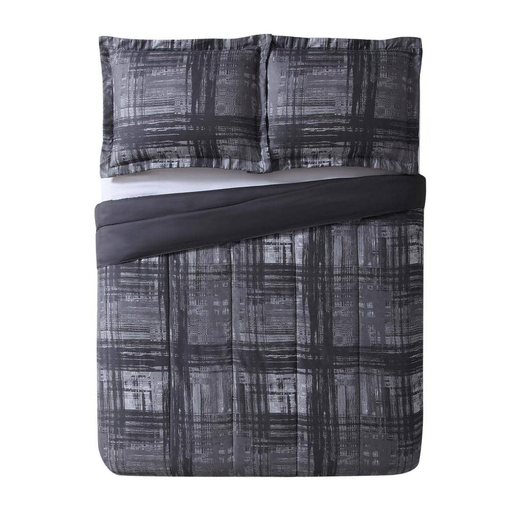 Camden Twin Gray Microfiber Reversible Comforter Set