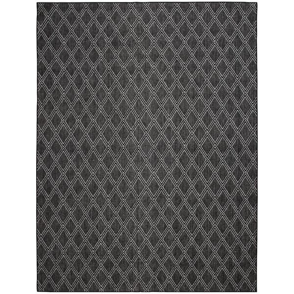 StyleWell Diamond Gray/Black 8 ft. x 10 ft. Indoor/Outdoor Area Rug