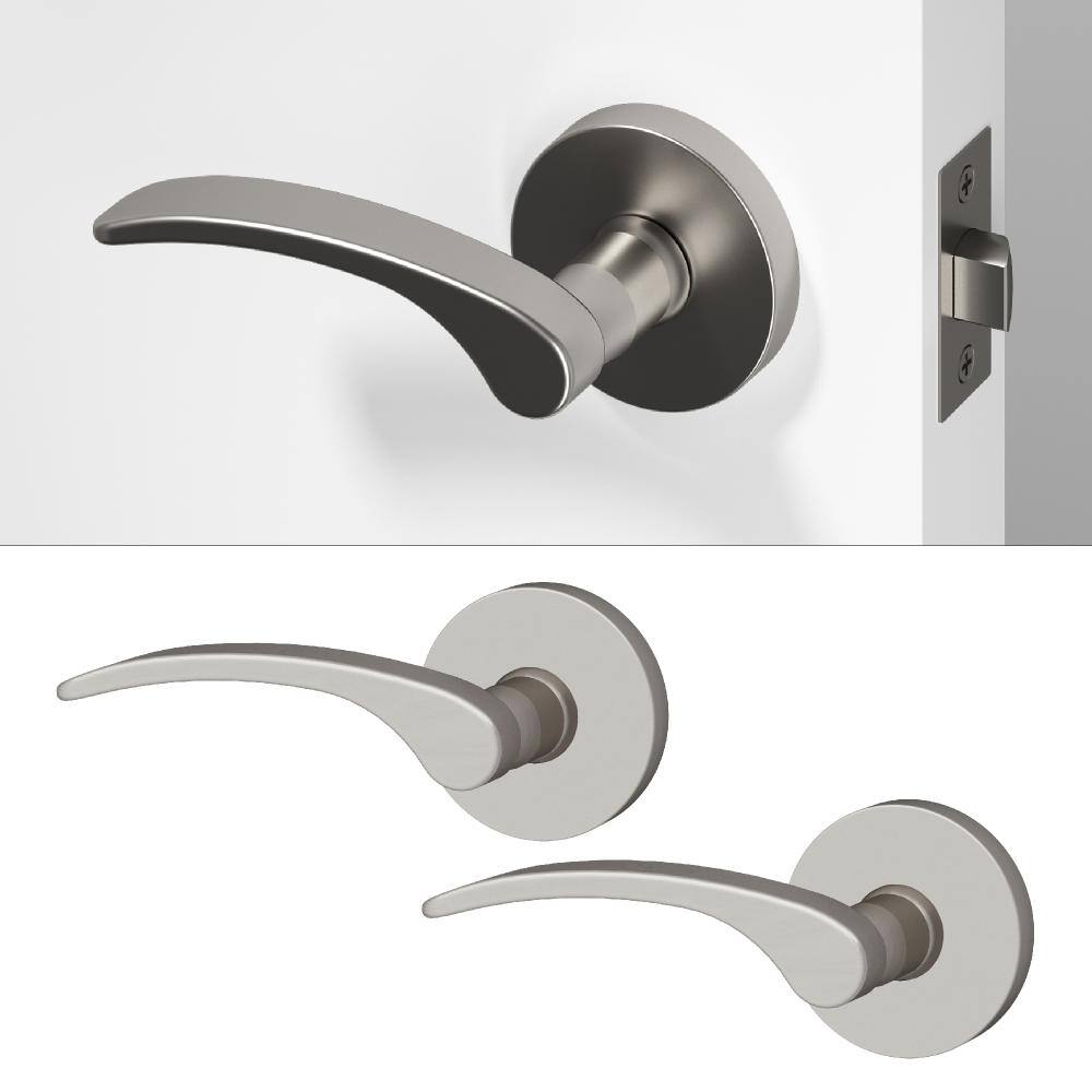 Brook Metal Brushed Nickel Passage Hall/Closet Flat Door Handle with Round Rosette 2-Pack price history on PriceWatchPro