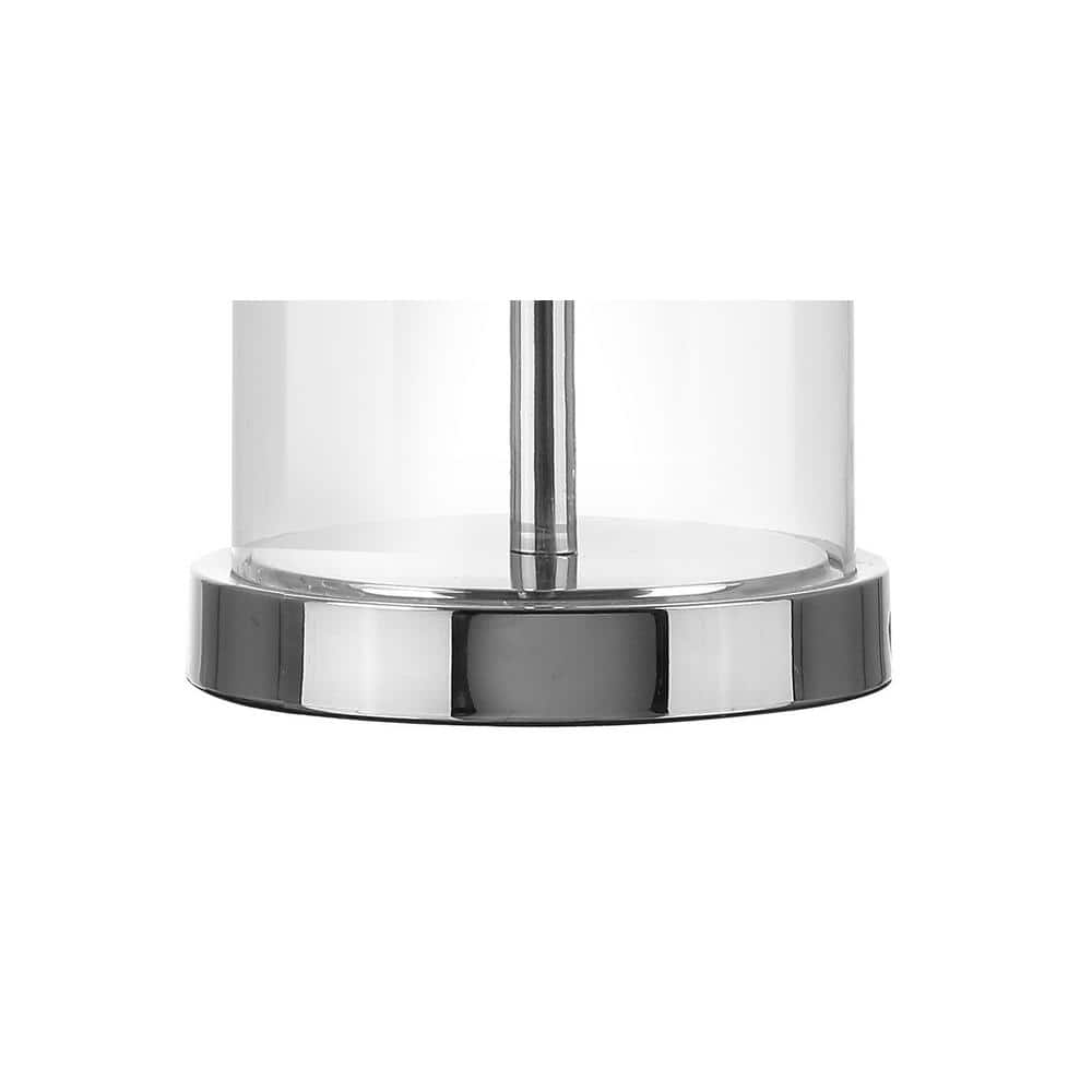 Walsh 25" Clear Glass Table Lamp with Chrome Accents