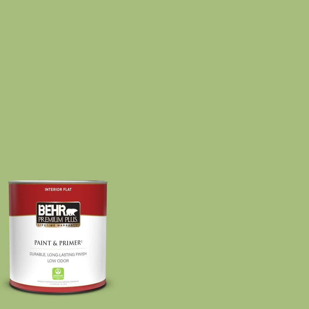 BEHR PREMIUM PLUS 5 gal. #N170-1 Tailors Chalk color Flat Low Odor Interior  Paint & Primer 105005 - The Home Depot