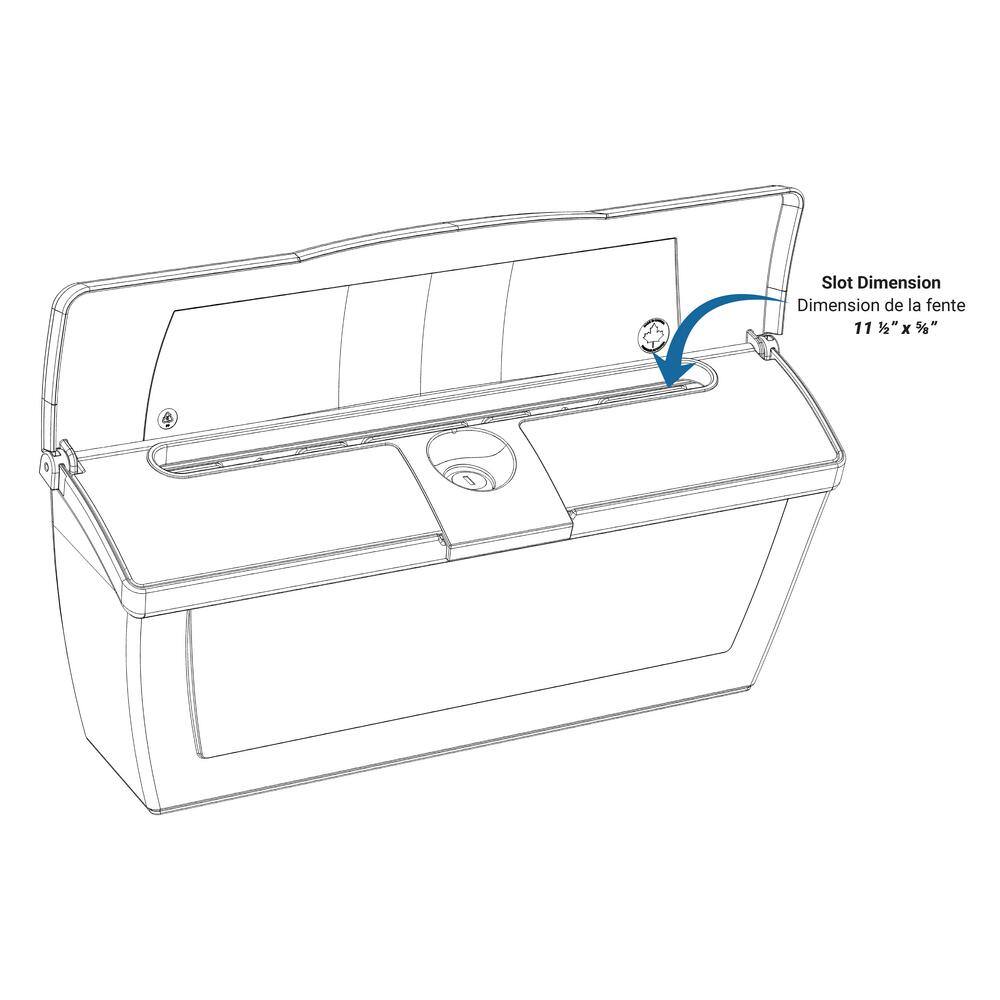 White Lockable Wall Mounted Plastic Mailbox