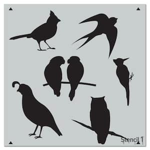 Fancy Birds Repeat Pattern Stencil