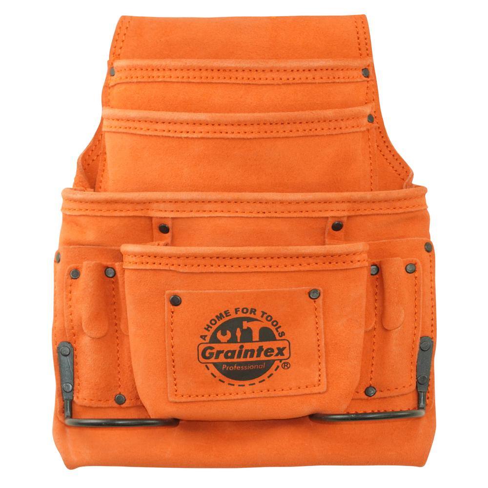 10-Pocket Orange Suede Leather Nail and Tool Pouch w/2 Hammer Holders price history on PriceWatchPro