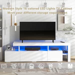 LYPULIGHT 200cm Length TVs Cabinet Stylish Cabinet with Drawer LED Easy Installation for Home 
