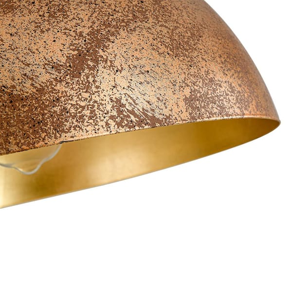 HUOKU PCover 1-Light Industrial 23.6 in. Rust Finish Pendant Light