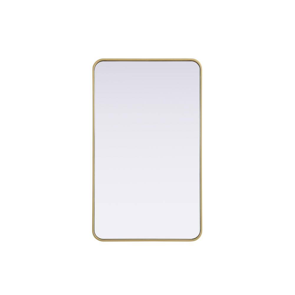 Timeless Home Brass 24 in. W x 40 in. H Contour Wall Mirror