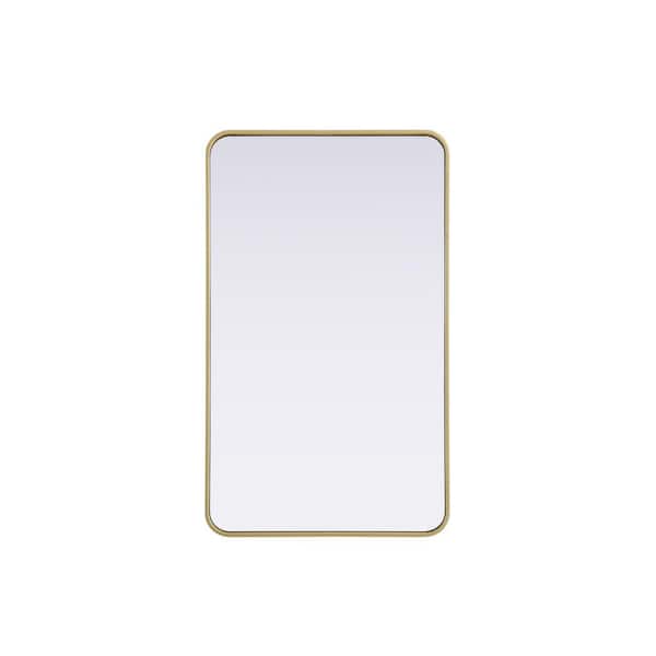 Timeless Home Brass 24 in. W x 40 in. H Contour Wall Mirror