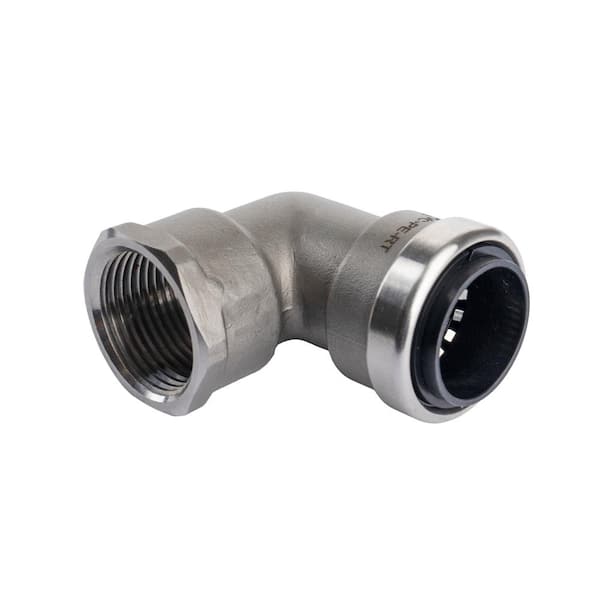 QUICKFITTING 3/4 in. Stainless Steel Push-to-Connect x FNPT (Female Thread) 90-degree Elbow Fitting