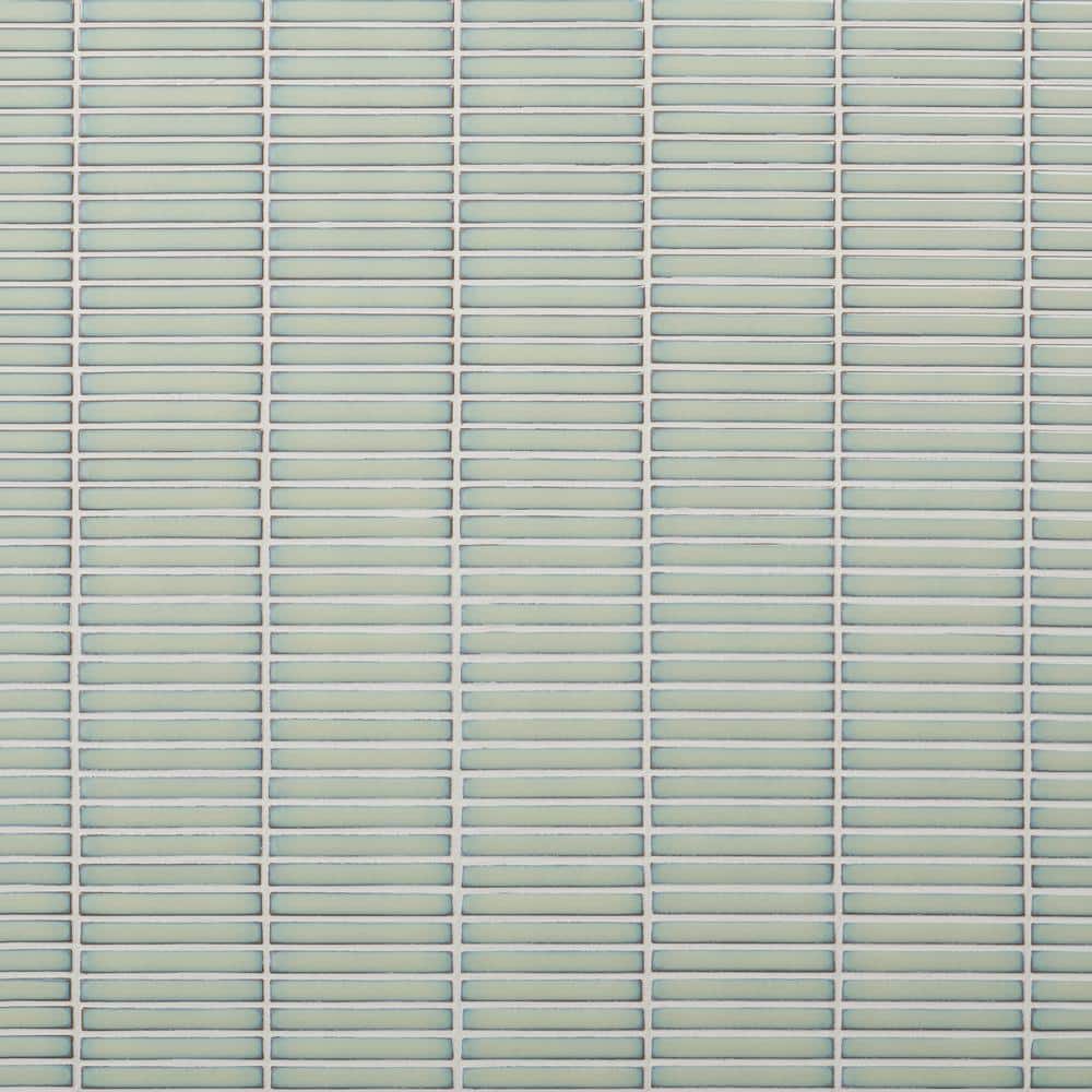 Mint Green Glossy Porcelain Mosaic Floor and Wall Tile